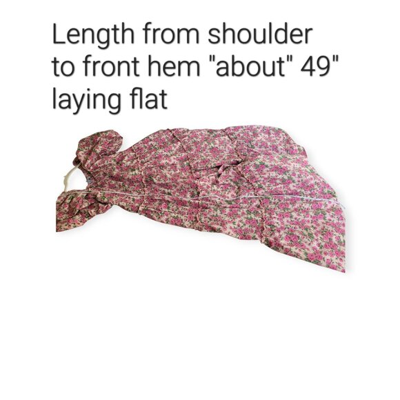 Zoco Puff Sleeve Pink Floral Secret Garden Daymaker Dress Small - Picture 7 of 8